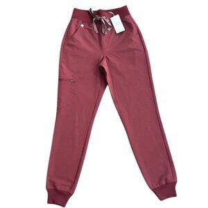 FIGS High Waisted Zamora Jogger Scrub Pants XXS in Red PO 3088